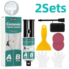 2x Tile Repair Paste Kit Ab Glue Ceramic Crack Repairing Agent Adhesive Set Ceramic Repair Paste for Repairing Tiles Cracks Supplie