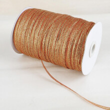 (orange) 3mm Glitter Ribbon for Christmas & Wedding Decor
