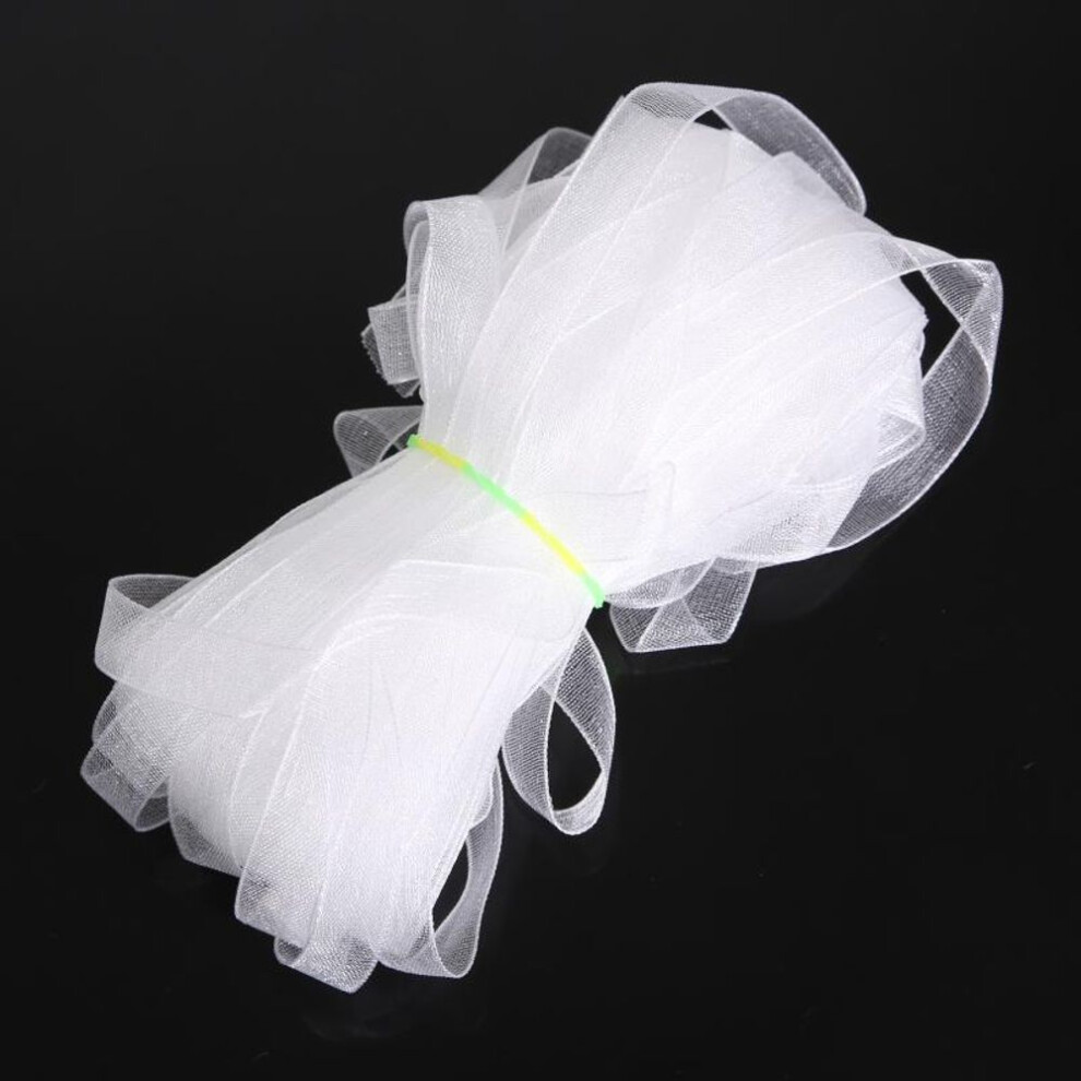 (white) 20 Yards 10mm Silk Ribbon Organza Diy Bow Crafts Decoration Package