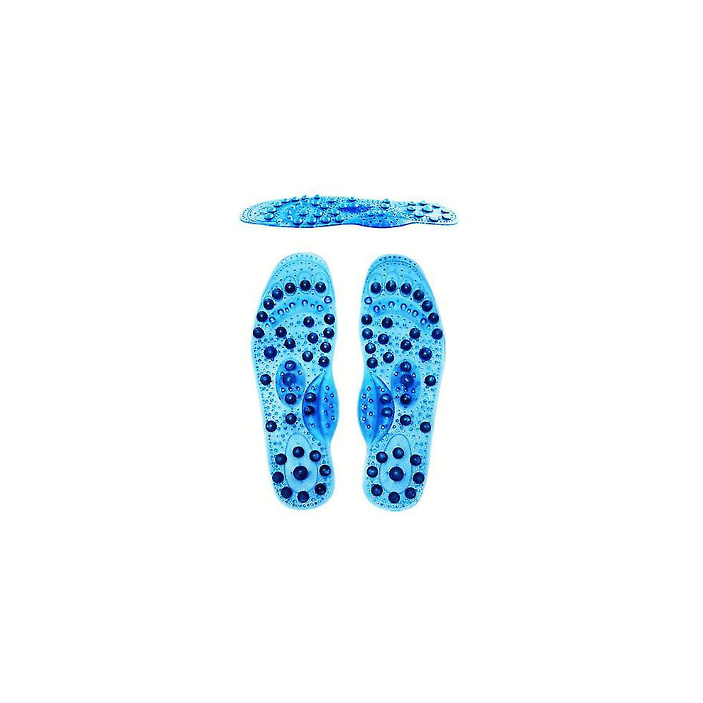 (, 35-40) Acupressure Therapy Insoles Magnet Therapy Massage Insole Blue