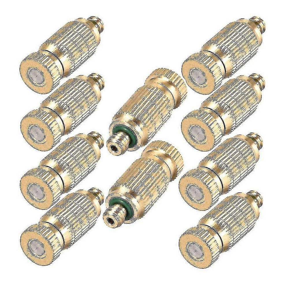 Brass Misting Nozzle 10 Pack High Pressure Spray Misting Nozzle for Landscaping Outdoor Cooling System Anti Drip Nozzle-In Stock-image-OPC-PG65KTM-NEW