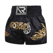 (Black, 2XL) Boxing Shorts Anti-friction Muay Thai Kickboxing Shorts For Men