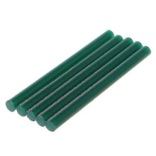 (Dark green) 5pcs Hot Melt Glue Stick Colorful 7x100mm Adhesive For Diy Craft Toy Repair Tool