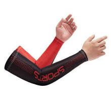 (red) Sun Uv Protection Cover Cycling Running Riding Sport Breathable Arm Sleeves