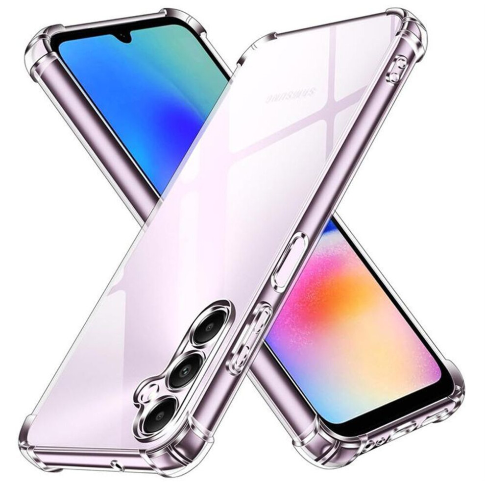 (white, Samsung A05s) Anti-drop Aigbag Crystal Soft Clear Transparent Phone Case Cover For Samsung Galaxy A15 4g 5g A05 A05s A25 A35 A55 5g S23 S24 Plus S23 Fe S24+ Ultra