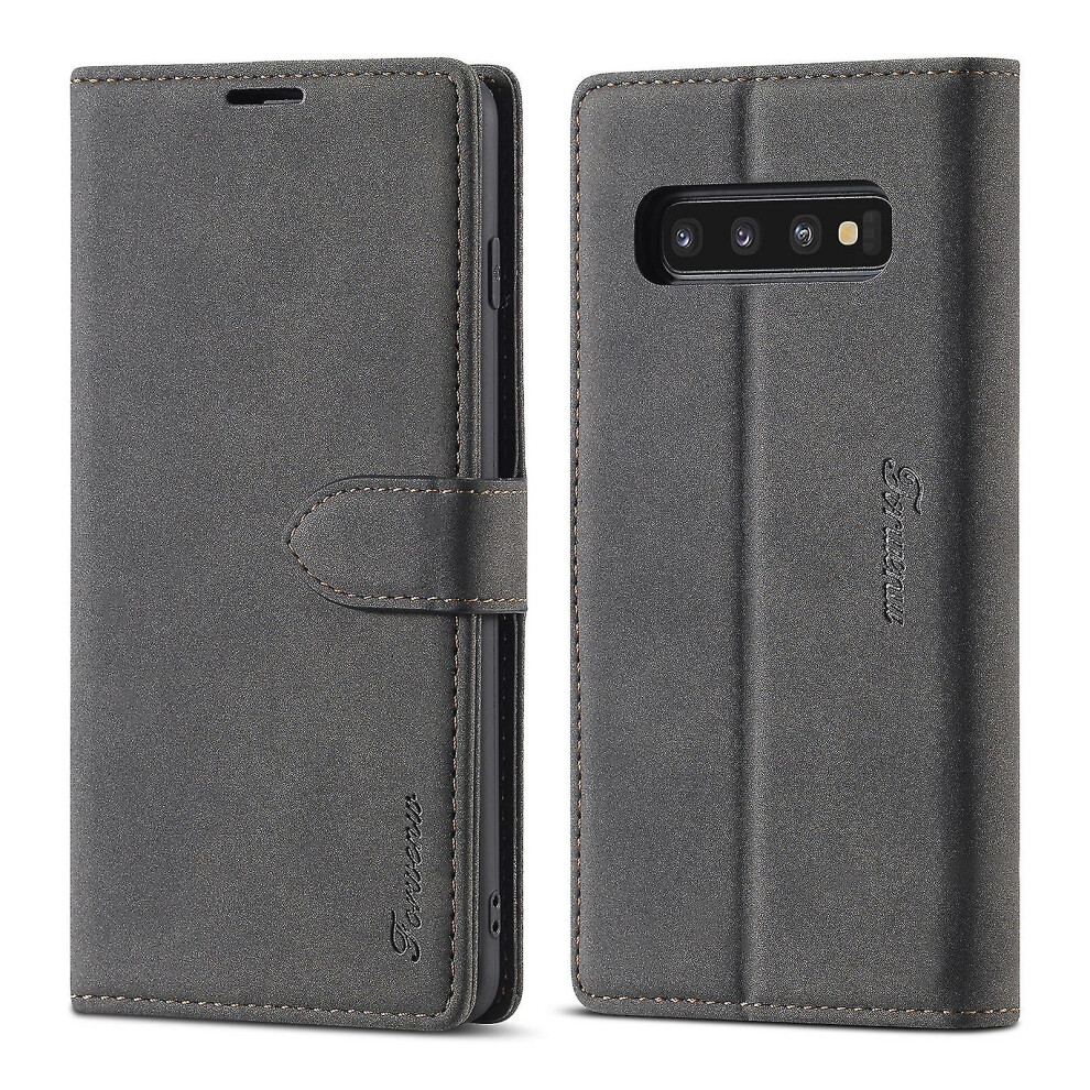 (Black) For Samsung Galaxy S10 Forwenw Leather Case Black 8792504483589