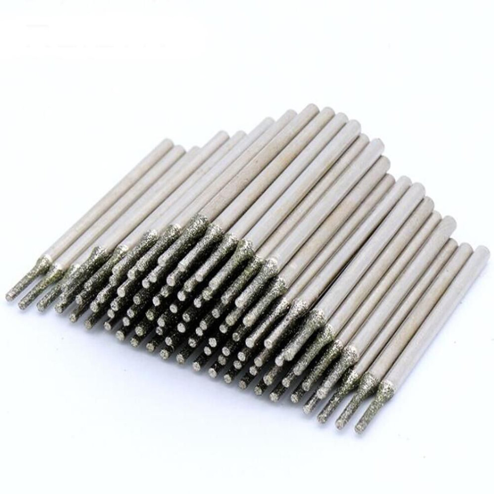 (1.1mm 20Pcs) 20pcs 2.35mm Shank Diamond Grinding Burr Needle Drill Bit Point Engraving Carving Polishing Glass Jade Stone 0.4 3.0mm A Type Bits Teeth
