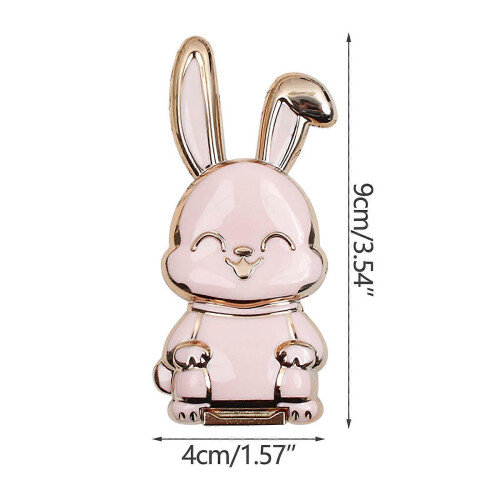 (Pink)Foldable Bunny Phone Bracket Mobile Phone Holder Desktop Cute Card Ventilated Student Gift Suitable For Flat Panel Live Broadcast 2