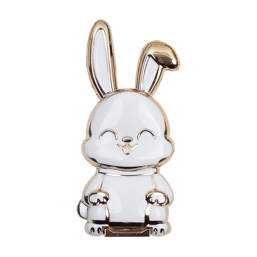 (White)Foldable Bunny Phone Bracket Mobile Phone Holder Desktop Cute Card Ventilated Student Gift Suitable For Flat Panel Live Broadcast 1