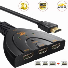 (B)New 3 Port HDMI Splitter 1080P/4K HD TV Adapter Cable 3 IN 1 Out New