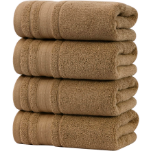 (Latte) 4 X Luxury Hand Towels 800GSM Pure Egyptian Cotton Super Soft Thick Gym Spa Towel