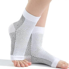(White, L XL) Soothe Socks Neuropathy Compression Ankle Arch Support Protection Pain Relief Socks