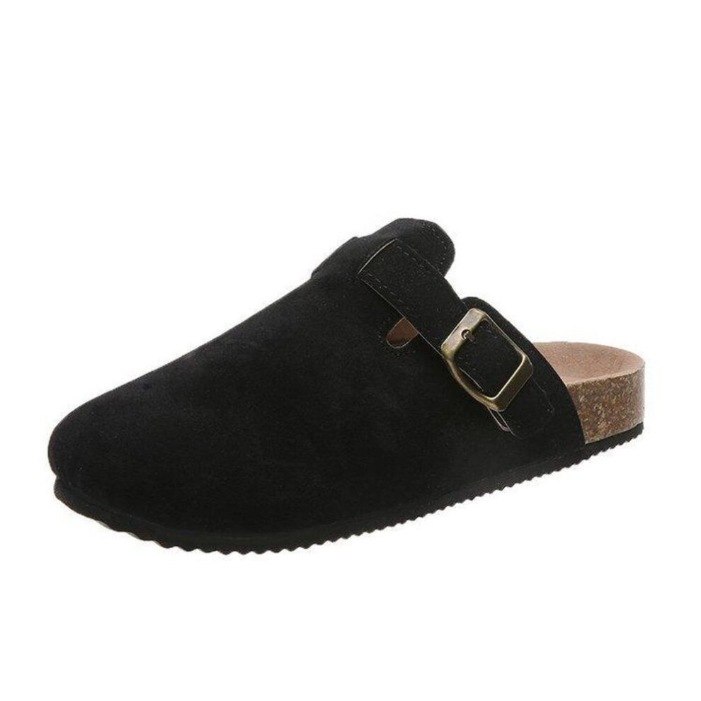 (black, 45) 2023 Spring Fashion Women&apos;s Shoes Slippers Women&apos;s Suede Slippers Outdoor Retro Lovers Beach Sandals Large Size 35-45
