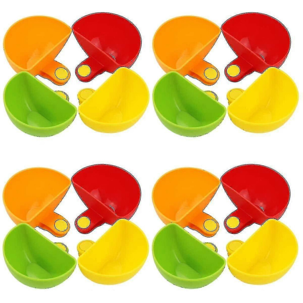 16 Pack Dip Clip Bowl Plate Holder, Assorted Colors Plastic Chip And Dip Serving Set Chip Clips