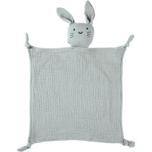 (Green) Cotton Muslin Lovey Blanket, Baby Comforter Blanket Muslin Security Blanket Stuffed Animal Bunny Blanket, Cuddle Blanket Snuggle Soft Security Blanket