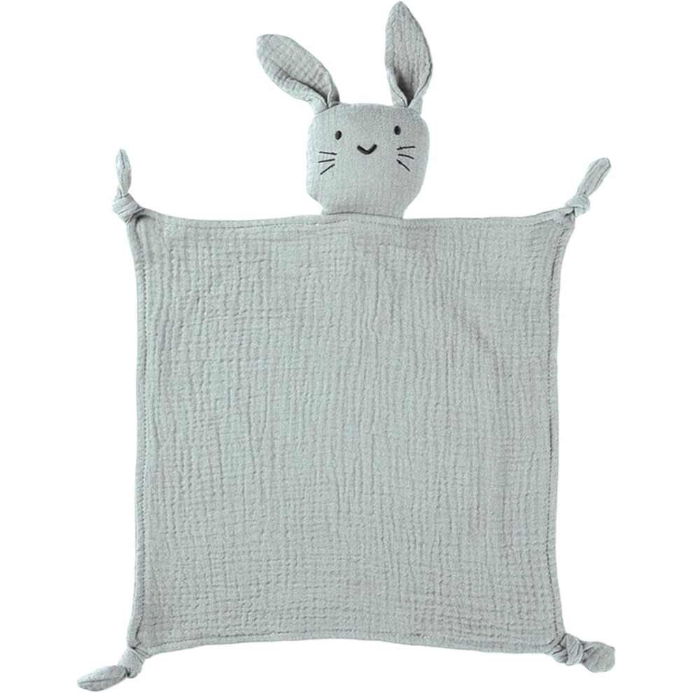 (Green) Cotton Muslin Lovey Blanket, Baby Comforter Blanket Muslin Security Blanket Stuffed Animal Bunny Blanket, Cuddle Blanket Snuggle Soft Security Blanket