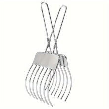 Ein Edelstahl -Rindfleisch, das Zange zum Schneiden von Fleisch und Brotscheiben, Zwiebel und Tomatenclip zum Schneiden von Gemüse verwendet wird