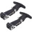 Flexible Stainless Steel T-Handle with Rubber Cap - Tool Box Pull Latches - Black - 2 Pieces 1