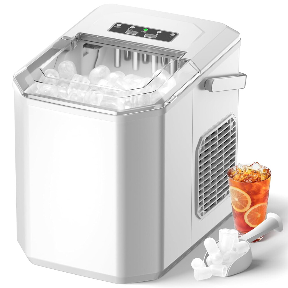 Ice Maker Machine Countertop for Home, Compact Ice Cube Maker with Upside Down Ice Scoop, 9 Ice Cubes Ready in 6 Minutes