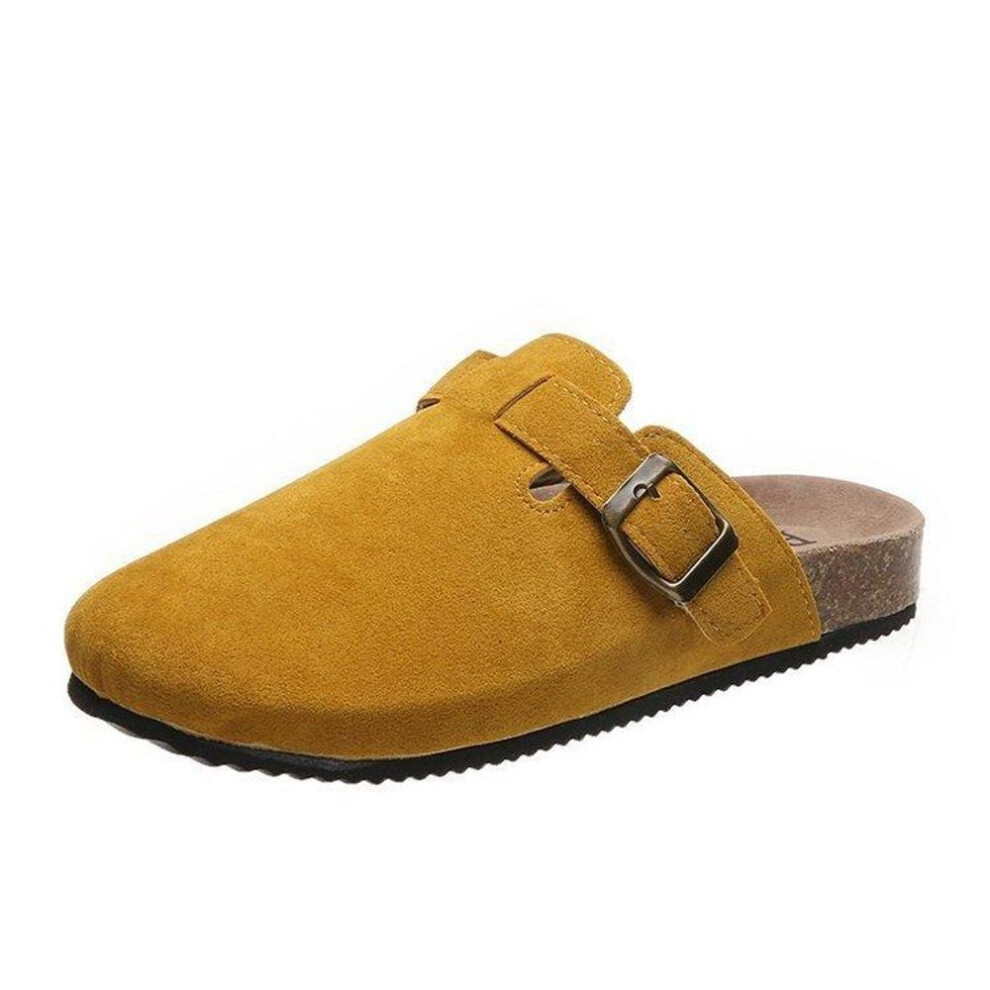 (yellow, 42) 2023 Spring Fashion Women&apos;s Shoes Slippers Women&apos;s Suede Slippers Outdoor Retro Lovers Beach Sandals Large Size 35-45