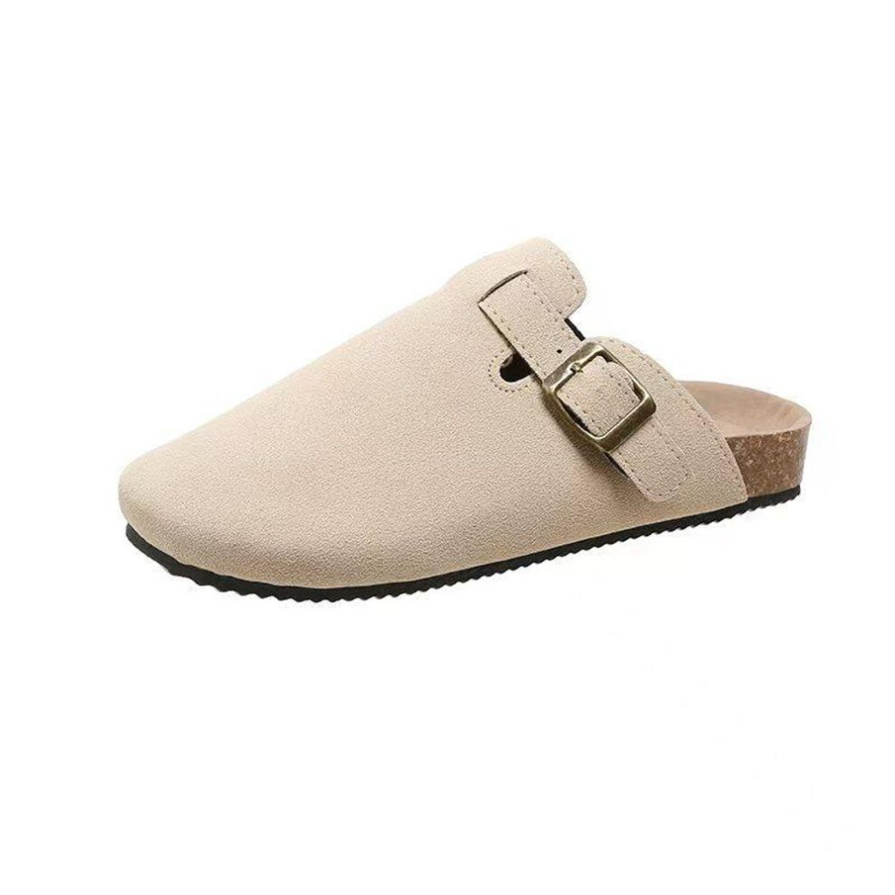 (beige, 38) 2023 Spring Fashion Women&apos;s Shoes Slippers Women&apos;s Suede Slippers Outdoor Retro Lovers Beach Sandals Large Size 35-45