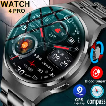 New GPS Smart Watch Men 4 Pro Waterproof Blood Sugar Smartwatch
