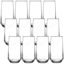 (12) 470ml Clear Glass Tall Drinking Highball Tumbler Glasses Water Juice