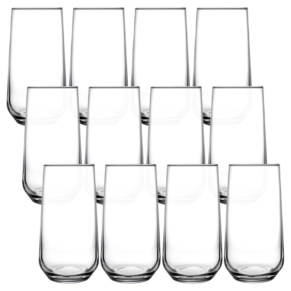 Queensway Home & Dinning (12) 470Ml Clear Glass Tall Drinking Highball Tumbler Glasses Water Juice
