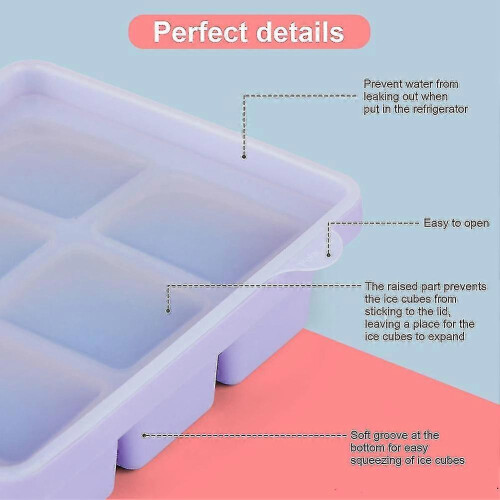 Silicone Ice Cube Tray with Lid - 3 Packs, 18 Cubes - Large Molds, Stackable and Easy to Release 1