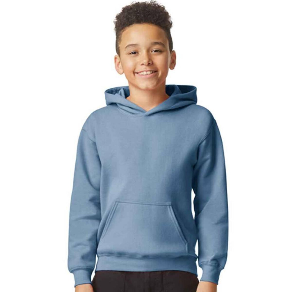 (XS, Stone Blue) Gildan Childrens/Kids Fleece Midweight Hoodie