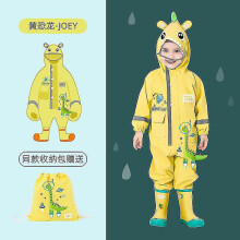 (5, M) 1-10 Years Old Children Raincoat Kids Boys Girls Waterproof Jumpsuit Hooded One-piece Cartoon Dinosaur Baby Rainwear And Pants