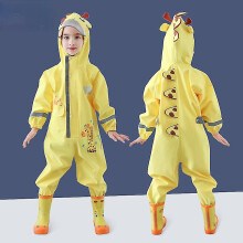 (3, M) 1-10 Years Old Children Raincoat Kids Boys Girls Waterproof Jumpsuit Hooded One-piece Cartoon Dinosaur Baby Rainwear And Pants