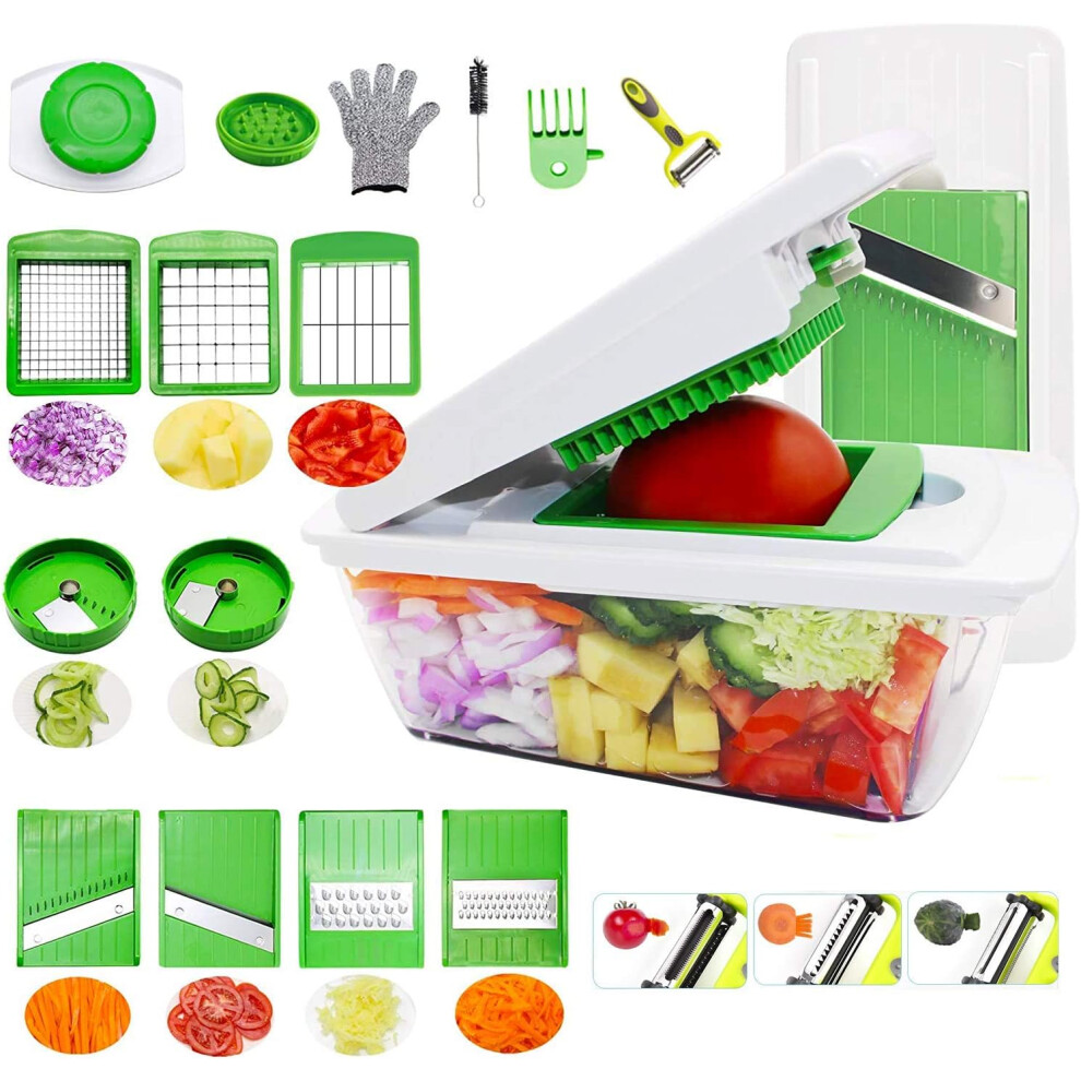Vegetable Chopper, Mandoline Slicer Dicer Peeler Onion Chopper, Food Chopper Cutter Cheese Grater,