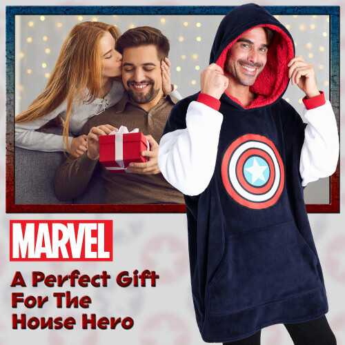 Marvel Oversized Hoodie Blanket for Men - Captain America 2