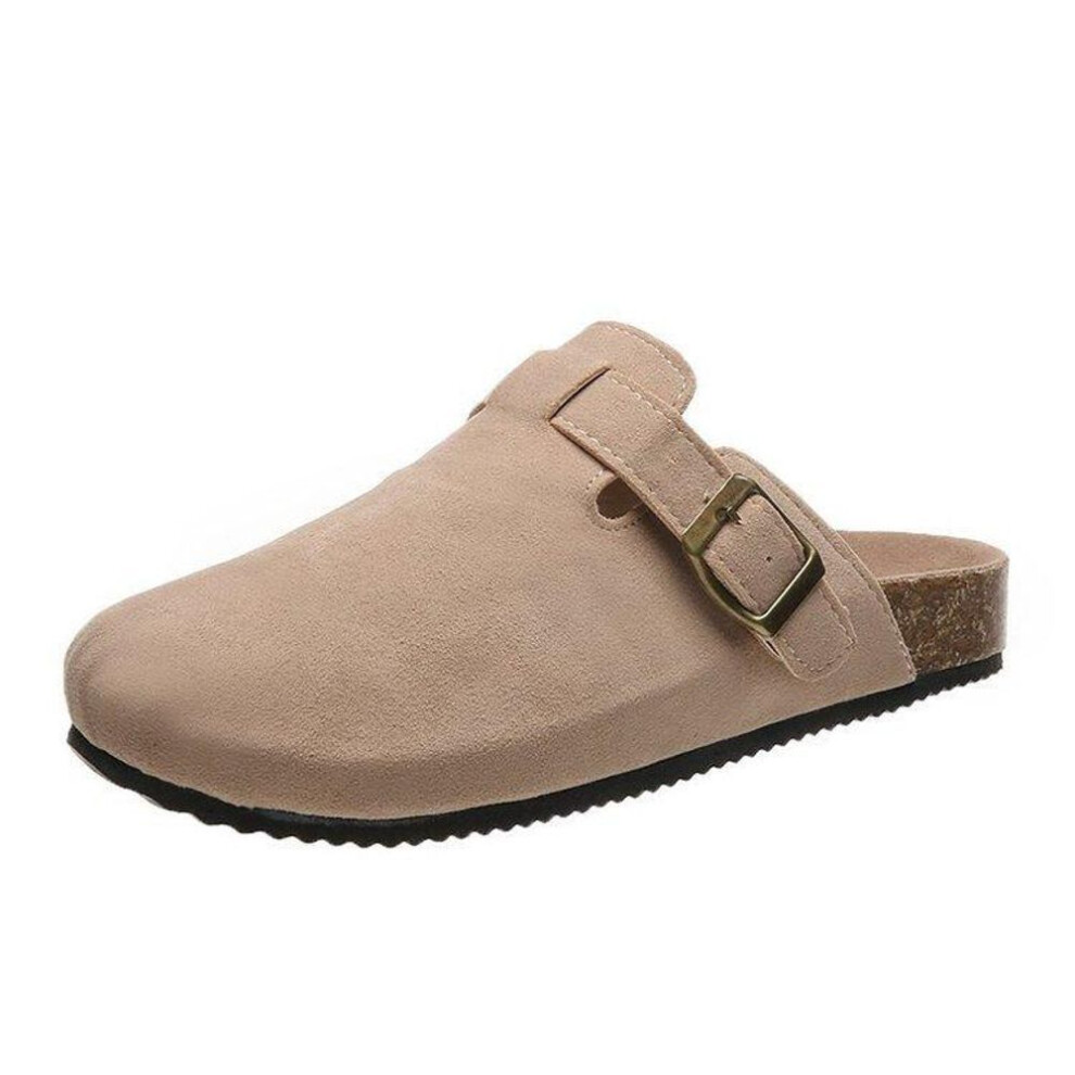(khaki, 41) 2023 Spring Fashion Women&apos;s Shoes Slippers Women&apos;s Suede Slippers Outdoor Retro Lovers Beach Sandals Large Size 35-45