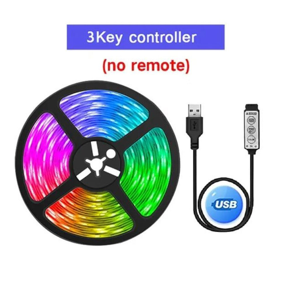(multicolor, 3Key-1M) Led Strip Lights Rgb 5050 Led Lights Suitable For Home Decor Tv Computer Bedroom And Gaming Monitor