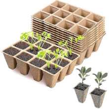 Growing Pots, 10 Pieces Peat Pots Biodegradable Seedling Pot Biodegradable Seedling Bucket Peat Pots for Seedling Square Biodegradable Pots, for Plant