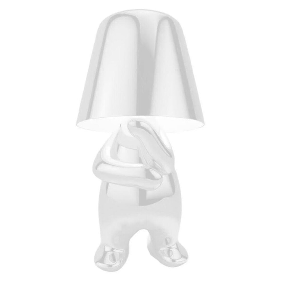 (silver, B) Bedside Touch Table Lamp, Gold Thinker Lamp Desk Light Cordless Rechargeable Portable Decorative Nightstand Lamp With Usb Charging-image-OPC-PG666QP-NEW