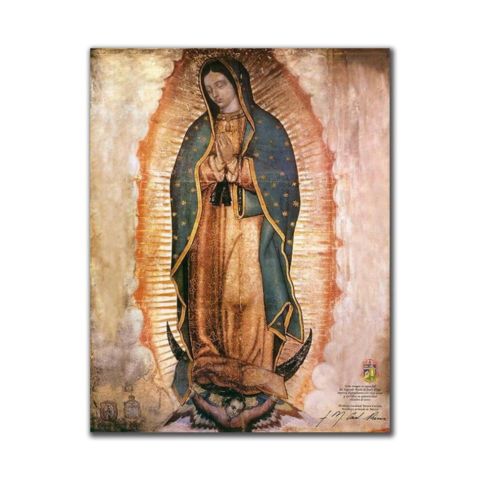 (as the picture, 21x30 No Frame) Modern Guadalupe Lady Canvas Painting Posters And Prints Quadros Wall Art Pictures For Living Room Home Decoration Cuadros