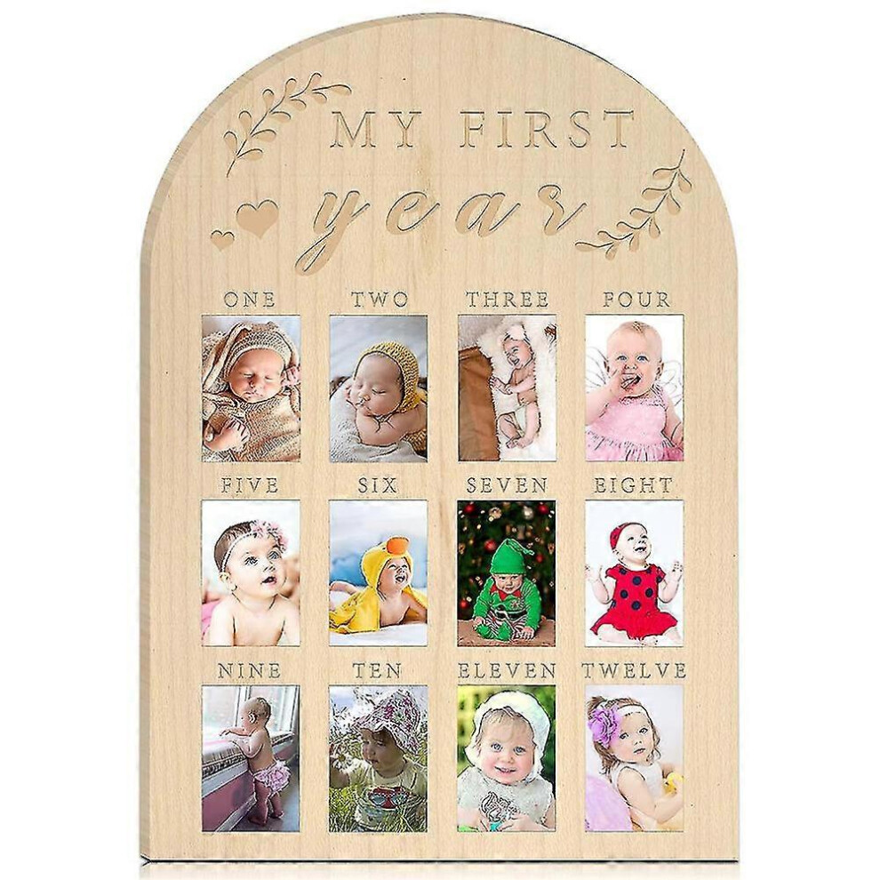 Baby's Wooden Photo Frames Large Capacity Photo Shelfs for Household