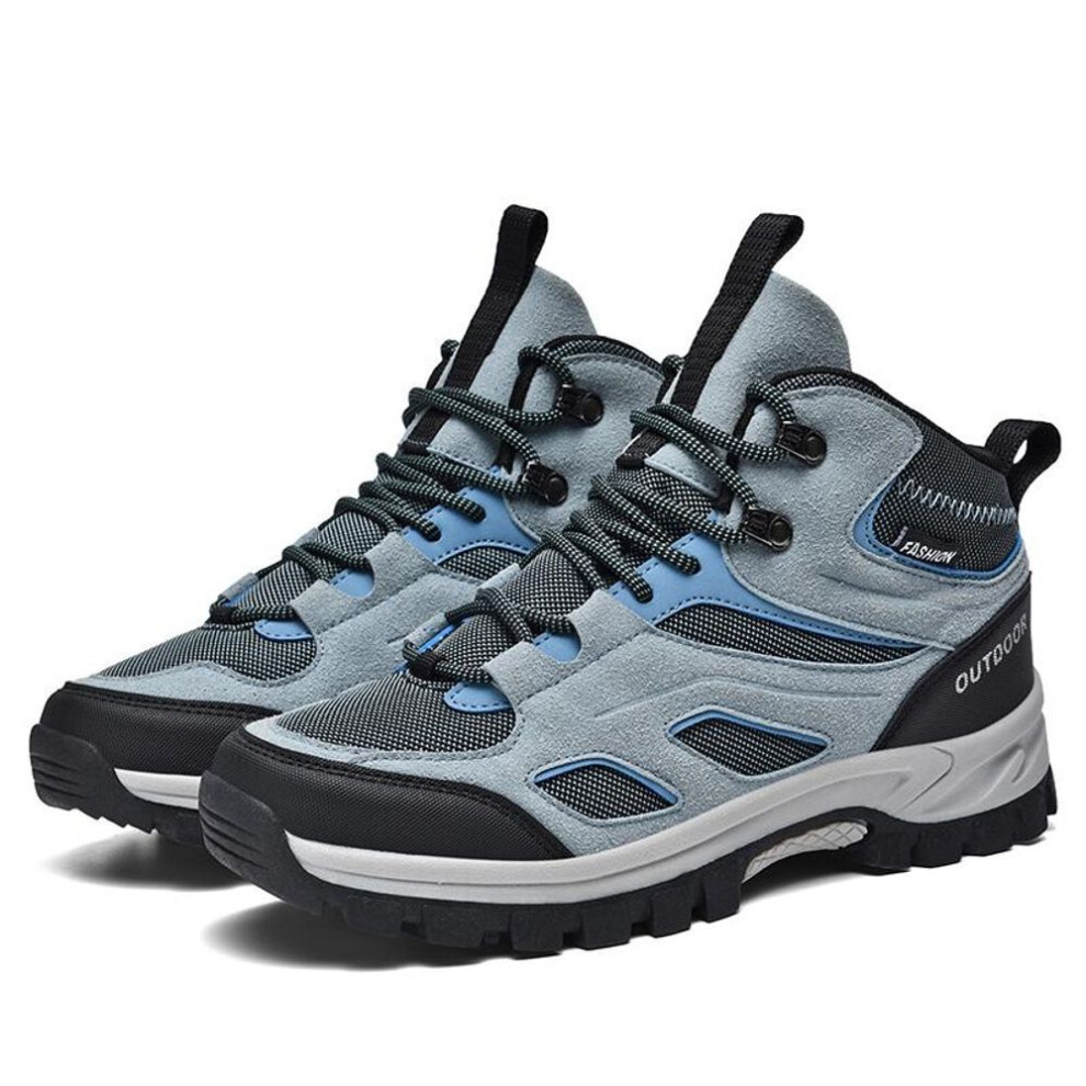 (blue, 39) TUINANLE Men Climbing Shoes Waterproof Platform Sneakers Lace Up Patchwork Training Shoes Couples