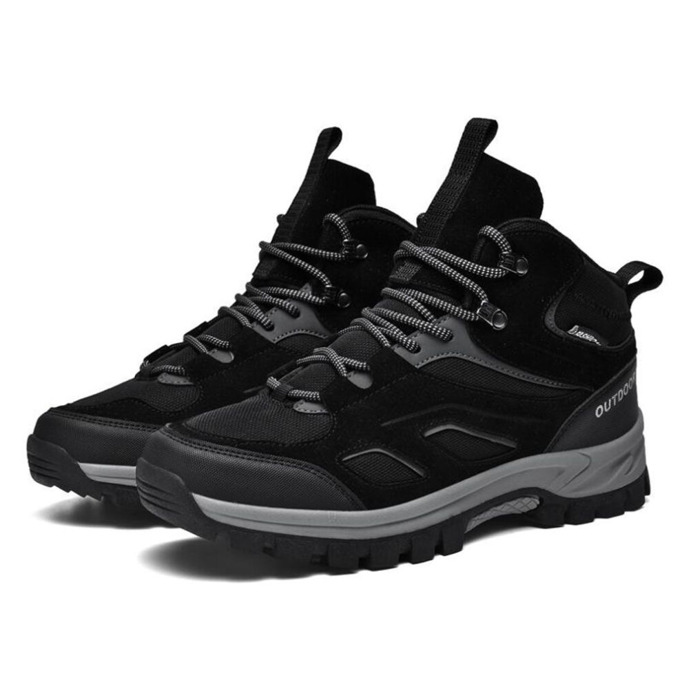(black, 46) Tuinanle Men Climbing Shoes Waterproof Platform Sneakers Lace Up Patchwork Training Shoes Couples