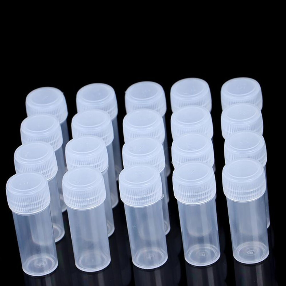 (dinghan) 5ml Plastic Sample Bottle Test Tube Mini Small Bottles Vials Storage Containers