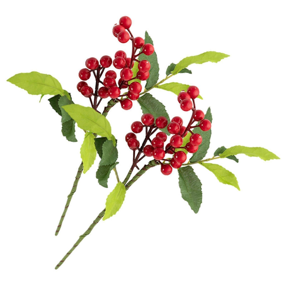 (Grapefruit Leaf) Christmas Decorative Artificial Red Fruit Fashion Flower Arrangements Props For Living Room