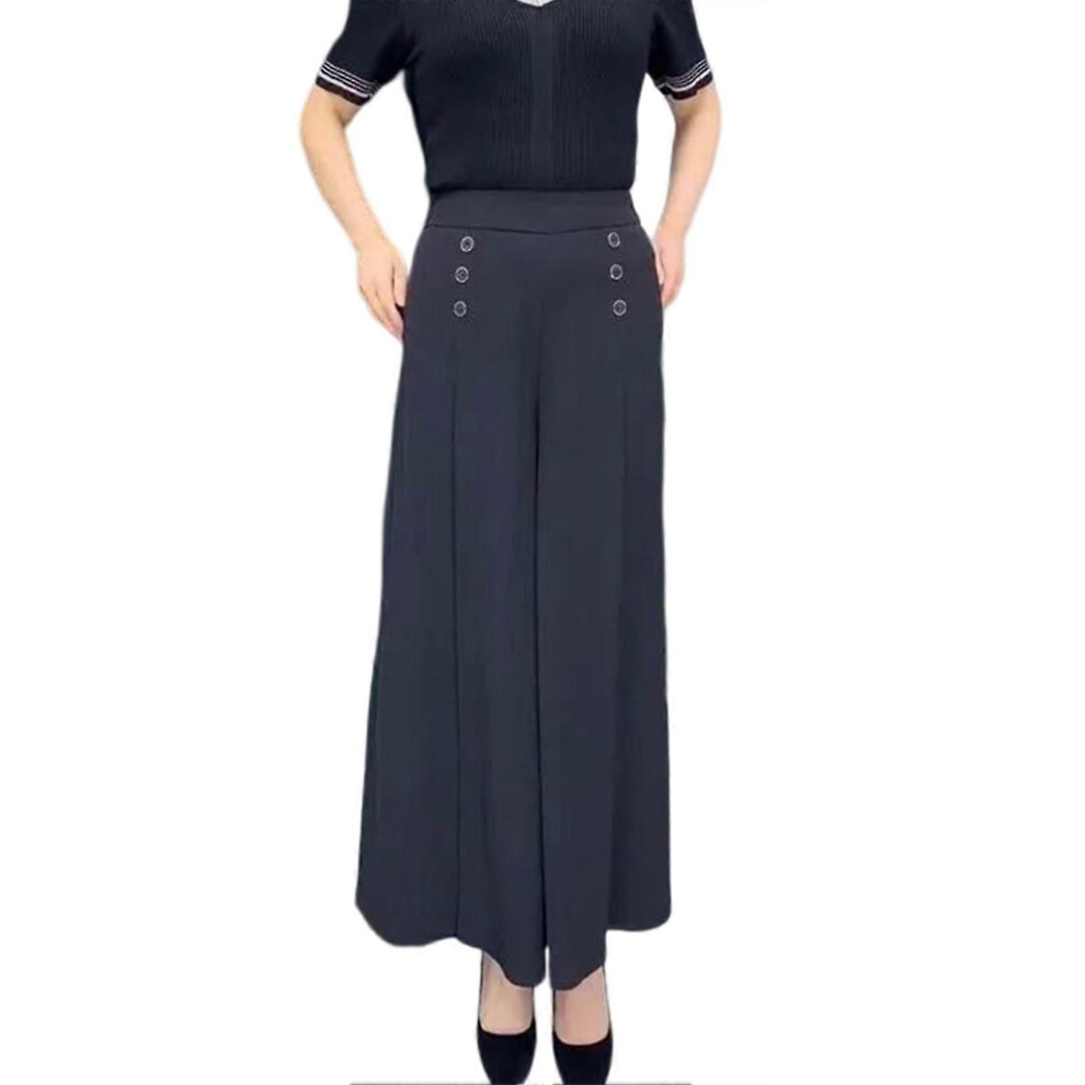 Stylish Pleated Wide-leg Pants for Women High Waist All-match Trousers for Outdoor Travel