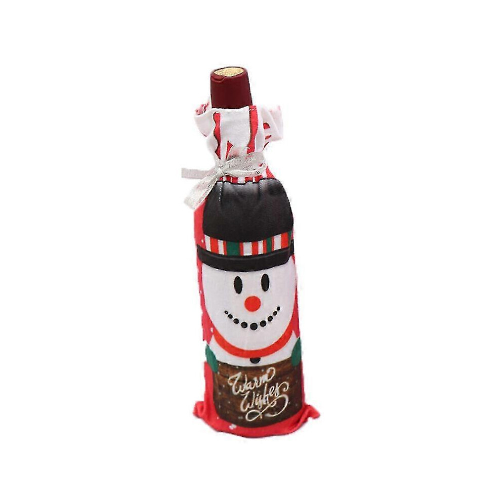 (Snowman) Christmas Wine Bottle Bag Santa Snowman Elk Holiday Wine Bottle Decoration For Christmas Party Gift