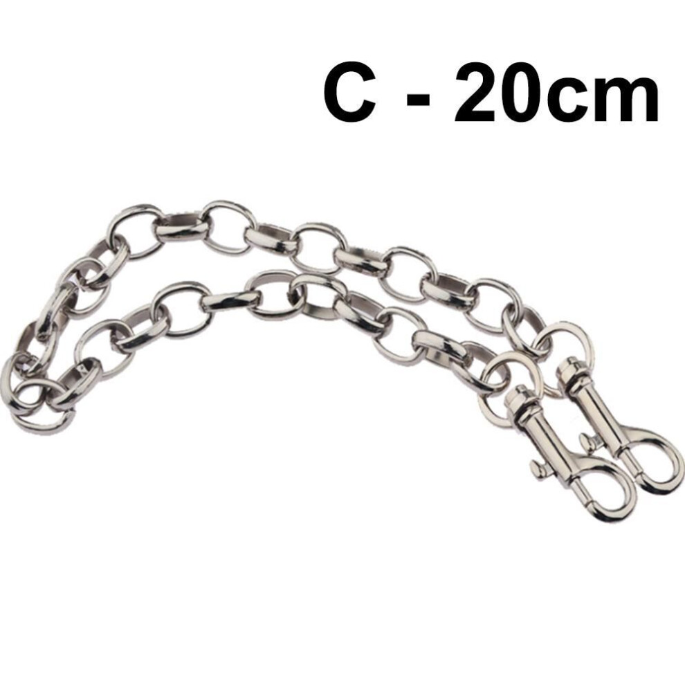 (Chain C - 20cm) 1 Pair Stainless Steel Handcuffs Metal Anklet Foot Cuffs Erotic Sm Bondage Adult Game Couple Slave Restraint Sex Toys Men Women