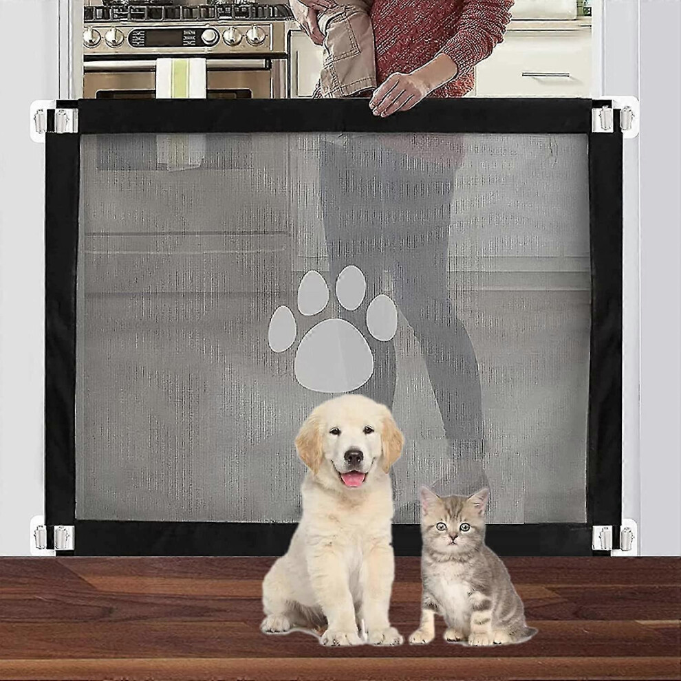 Dog Gate, Magic Gate for Dogs, Lockable Safety Guard Easy To Install Safety 80 X 100cm Fence for Stair, Indoor