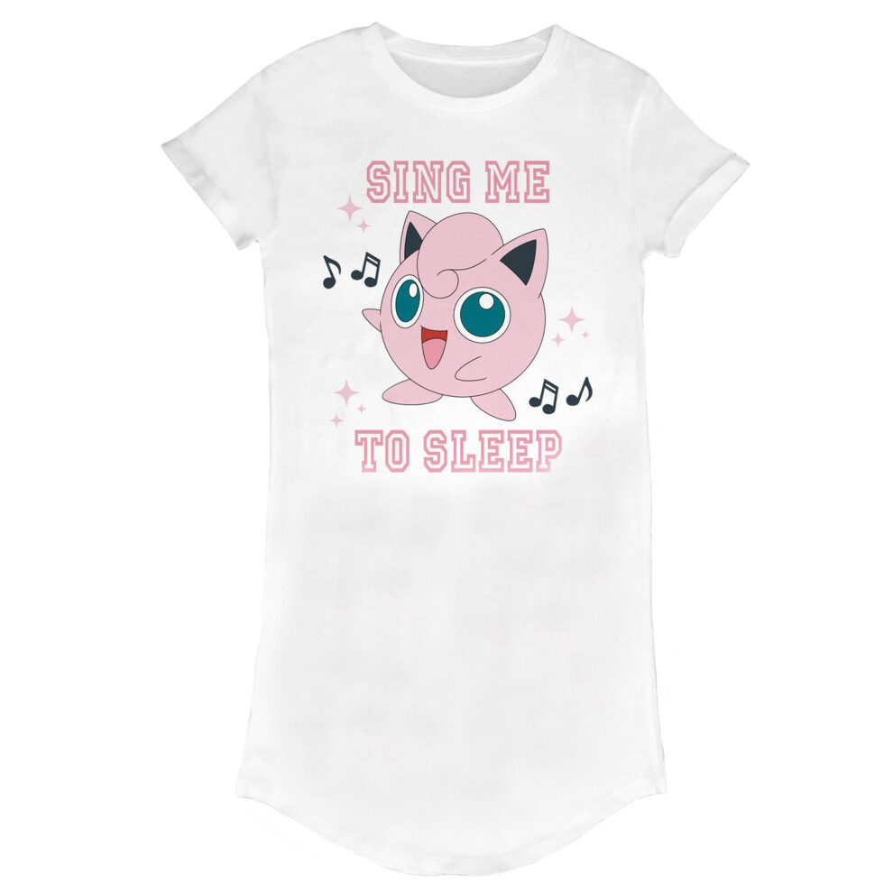 (XXL, White) Pokemon Womens/Ladies Sing Me To Sleep T-Shirt Dress