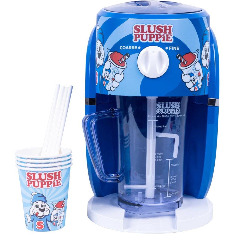 Slush Puppie Snow Cone Machine. Slushy Maker Ice Shaver. Makes up to 1 Litre of Delicious Slush Puppy in Minutes